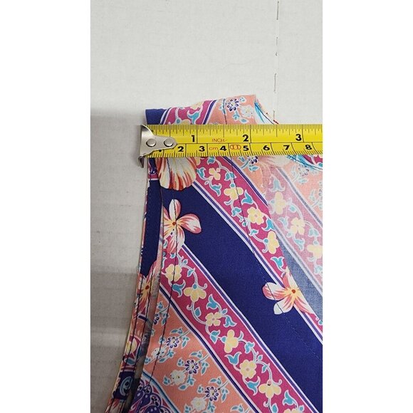 Hibiscus Floral Scarf Tank- XS J. Jill Lightweight Multicolor Peach & Navy - Picture 10 of 11